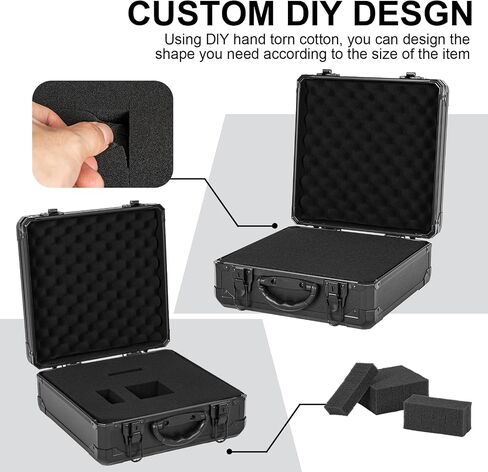 Protective Hard Case Shockproof Water-resistant with Customized DIY Foam Insert fit for Camera, Laptops, etc, 12.2 X 12.2 X 4.5-Inch in Kuwait