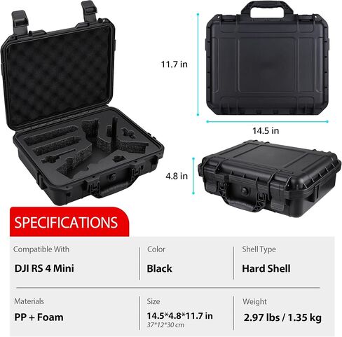 RS 4 Mini Hard Case, Waterproof Storage Travel Case for DJI RS 4 Mini Creator Combo Gimbal Lightweight Stabilizer & Accessories in Kuwait