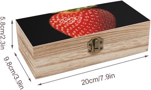 Fresh Fruits Wooden Storage Box with Hinged Lid for Photo | Wood Keepsake Box, Dustproof Storage Box, Decorative Treasure Chest, Memory Box for Crafts Coins Stamps Letters Jewelry in Kuwait