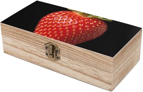 Fresh Fruits Wooden Storage Box with Hinged Lid for Photo | Wood Keepsake Box, Dustproof Storage Box, Decorative Treasure Chest, Memory Box for Crafts Coins Stamps Letters Jewelry in Kuwait
