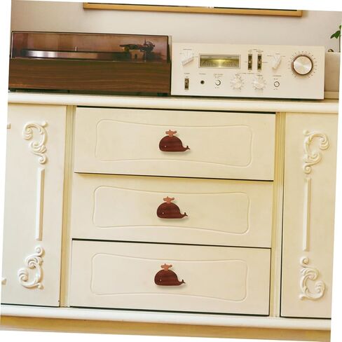 Wooden Animal Drawer Knob Cute Dresser Handle for Boy Girl Room Safe Touch Finish Easy Installation Versatile for Nursery Furniture and Cabinets Small Whale Design in Kuwait
