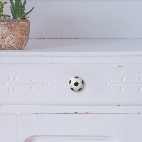 Levemolo 8pcs Cute Soccer Drawer Knobs Playful Cabinet Handles for Boy Girl Rooms Sturdy Plastic Design Fun Decorative Hardware for Dresser and Closet Easy to Install Soccer Theme in Kuwait