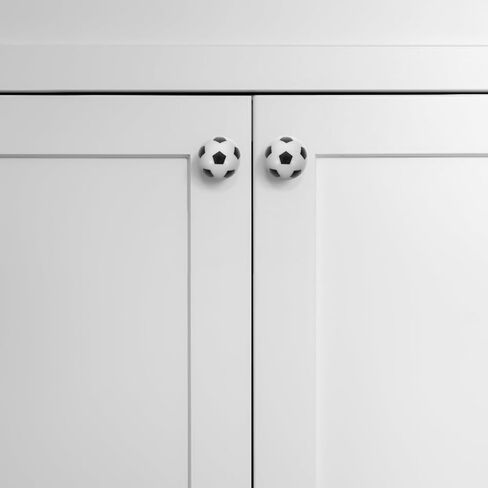 Levemolo 8pcs Cute Soccer Drawer Knobs Playful Cabinet Handles for Boy Girl Rooms Sturdy Plastic Design Fun Decorative Hardware for Dresser and Closet Easy to Install Soccer Theme in Kuwait
