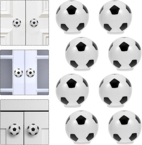 Levemolo 8pcs Cute Soccer Drawer Knobs Playful Cabinet Handles for Boy Girl Rooms Sturdy Plastic Design Fun Decorative Hardware for Dresser and Closet Easy to Install Soccer Theme in Kuwait