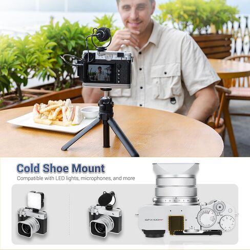 GFX100RF Foldable Thumb Up Grip Rest Holder for Fujifilm GFX100RF - Silver | GFX 100RF Thumb Grip w Built-in Cold Shoe Mount & Hot Shoe Cover Protector Thumb Rest Support,Not Affect Use of Camera Button in Kuwait