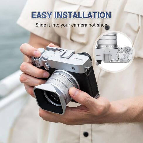 GFX100RF Foldable Thumb Up Grip Rest Holder for Fujifilm GFX100RF - Silver | GFX 100RF Thumb Grip w Built-in Cold Shoe Mount & Hot Shoe Cover Protector Thumb Rest Support,Not Affect Use of Camera Button in Kuwait