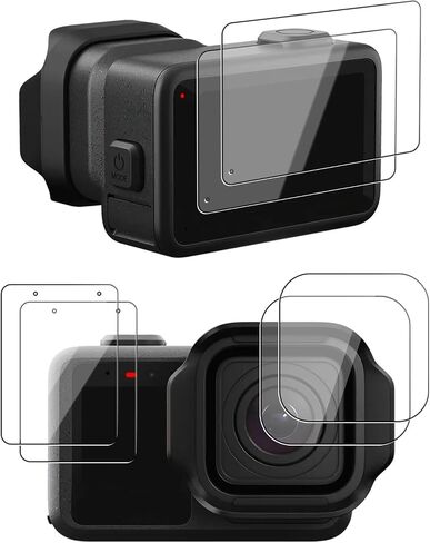 for GoPro MISSION 1 PRO/MISSION 1 Tempered Glass Screen Protector, 6-Piece Set: 2 Front Screen + 2 Lens +2 Rear Screen, 9H Hardness Anti-Scratch, Bubble-Free HD Clarity in Kuwait