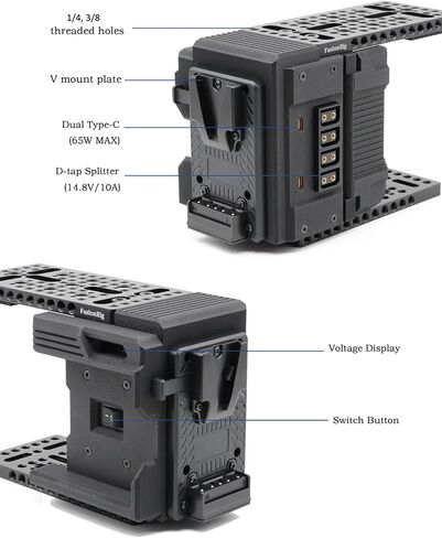 FusionRig New Camera Cage Extension Module Compatible with Sony A7M5,Build-in Voltage Display with 4 D-Tap,Dual USB-C Ports in Kuwait