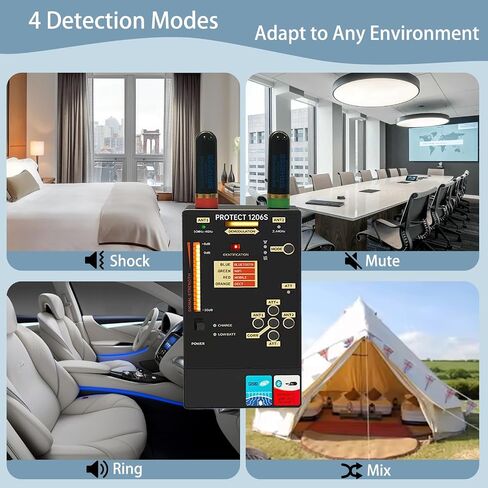 Protect 1206S Professional RF Detector & Bug Sweeper – Detects GSM Bluetooth Wi-Fi & Hidden Cameras – Dual Antennas 50MHz-12GHz Frequency Range Anti Spy Device for Home Office Car in Kuwait