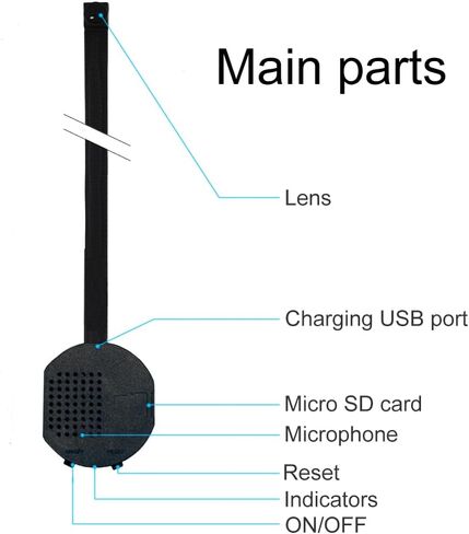 WiFi IP Camera with Button Cover for Reading Text Remote Mobile Phone View Full HD 1080p Camera in Kuwait