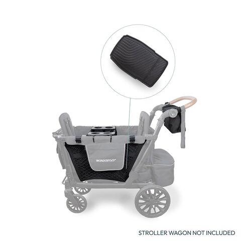 WonderFold L2 Accessory Bundle for 2-Seater Stroller Wagons – 5-Piece Set Includes 2-Cup Parent Console, Flex Snack Tray, All-Weather Mat, Cargo Net, and 2 Bag Hooks (Black) in Kuwait