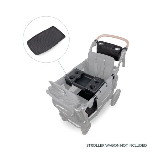 WonderFold L2 Accessory Bundle for 2-Seater Stroller Wagons – 5-Piece Set Includes 2-Cup Parent Console, Flex Snack Tray, All-Weather Mat, Cargo Net, and 2 Bag Hooks (Black) in Kuwait