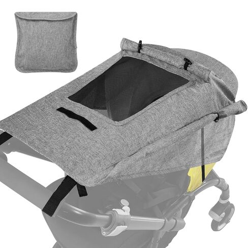 WD&CD Buggy Sun Shade Universal Pram Sunshade Sun Cover for Strollers Pushchairs UV Protection Water Resistant Easy to Install, Grey in Kuwait