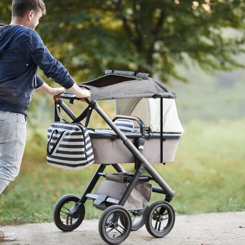 WD&CD Buggy Sun Shade Universal Pram Sunshade Sun Cover for Strollers Pushchairs UV Protection Water Resistant Easy to Install, Grey in Kuwait