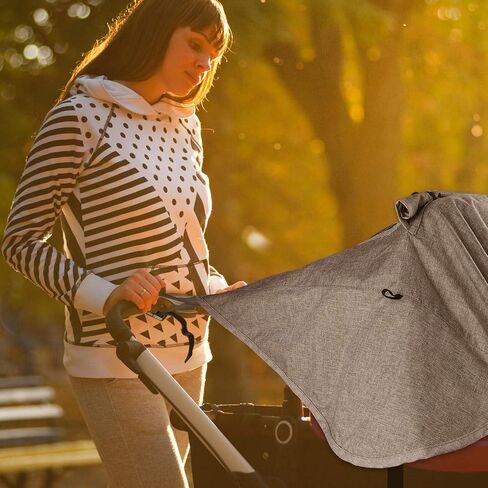 WD&CD Buggy Sun Shade Universal Pram Sunshade Sun Cover for Strollers Pushchairs UV Protection Water Resistant Easy to Install, Grey in Kuwait