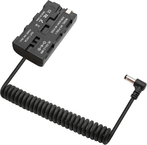DC5521 to NP-F550 F970 F750 Dummy Battery Power Cable Compatible with Atomos Ninja V Shinobi Shogun Inferno SmallHD Feelworld Portkeys Monitor LED Light, 47" in Kuwait