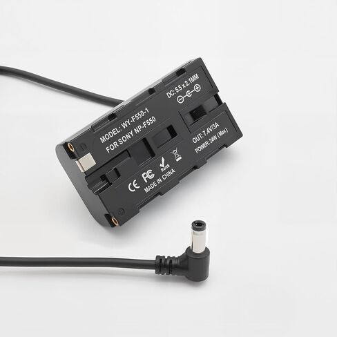 DC5521 to NP-F550 F970 F750 Dummy Battery Power Cable Compatible with Atomos Ninja V Shinobi Shogun Inferno SmallHD Feelworld Portkeys Monitor LED Light, 47" in Kuwait