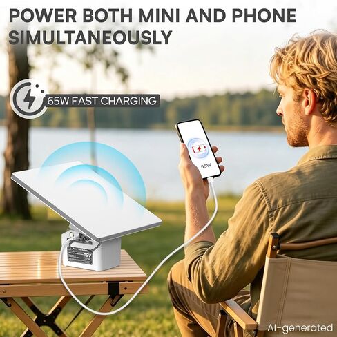 152Wh 19V/8000mAh Compatible with Starlink Mini Battery Pack (8-Hour Battery Life), with DC & Type-C Ports, Rechargeable Outdoor Power Supply for Star-Link Mini Dish, Camping & Travel in Kuwait