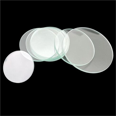 50pcs Tempered Glass Lens 20mm 34mm Dia High Image Clarity Optical Set | Transparent Round Flat Lens, Optical Lens Set(34*1.5mm) in Kuwait
