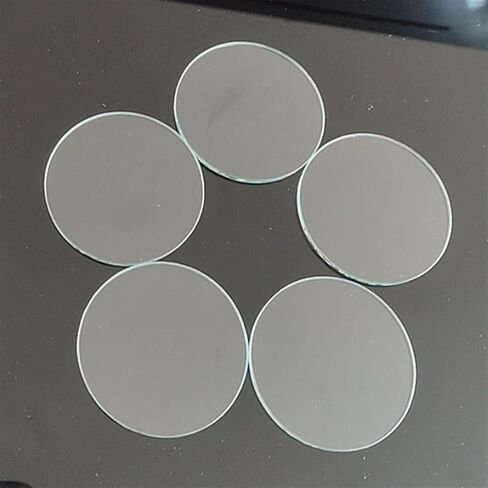 50pcs Tempered Glass Lens 20mm 34mm Dia High Image Clarity Optical Set | Transparent Round Flat Lens, Optical Lens Set(34*1.5mm) in Kuwait