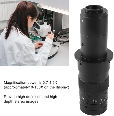 Monocular Lens, Max 180x Zoom 25mm C Mount Alloy Lens for VGA USB Industrial Video Microscope Camera in Kuwait