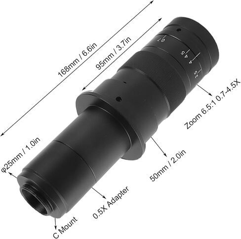 Monocular Lens, Max 180x Zoom 25mm C Mount Alloy Lens for VGA USB Industrial Video Microscope Camera in Kuwait