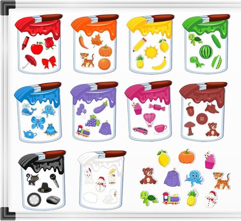EAMAY Shape Sorter Toy for Toddler, Shape Puzzles and Matching Games Set with 8 Sorting Mats and 48 Everyday Objects Pieces - Learning Sorting Toys for Kids in Kuwait
