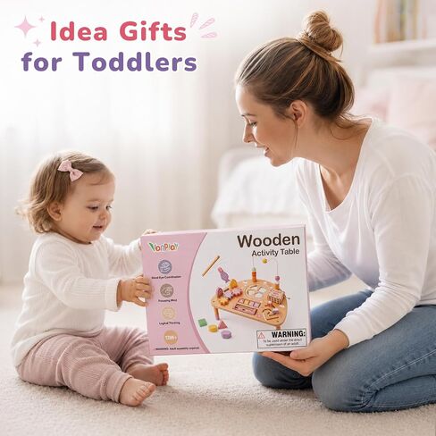 Vanplay Montessori Toys for 1 2 Year Old Girl Gift - 1st Christmas Birthday | 8 in 1 Learning Activities with Music Box/ Fishing Game, Busy Board Toys for Toddler 1-3, One Year Old Girl Birthday Gift in Kuwait