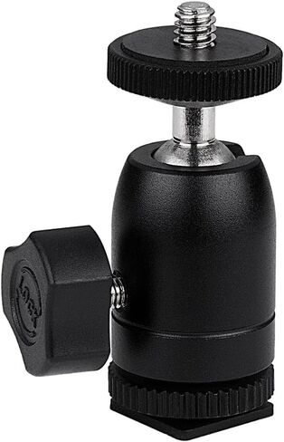 **Bulk of 5** Universal 1/4"-20 Camera Accessory Mount to Hot or Cold Shoe with Mini Ball Head - Multi-Function Swivel Joint with Removable Cold Shoe Mount for 1/4"-20 Male Studs in Kuwait