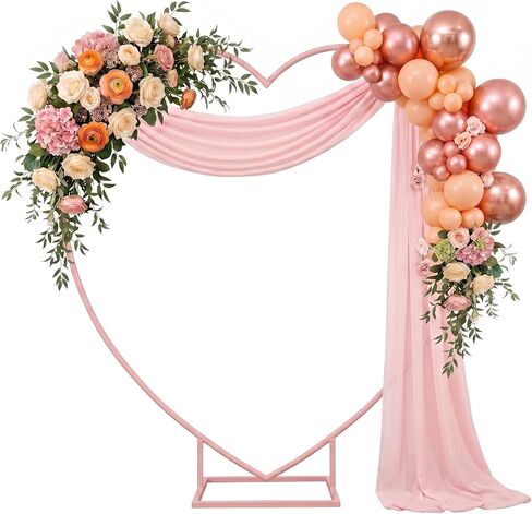Arttown 6.6 FT Heart Arch Stand Heart Shaped Wedding Arch Frame Pink | Wedding Arch Photo Backdrop Stand Suitable for Proposal, Wedding, Valentine’s Day, Bridal, Birthday Party Decorations in Kuwait