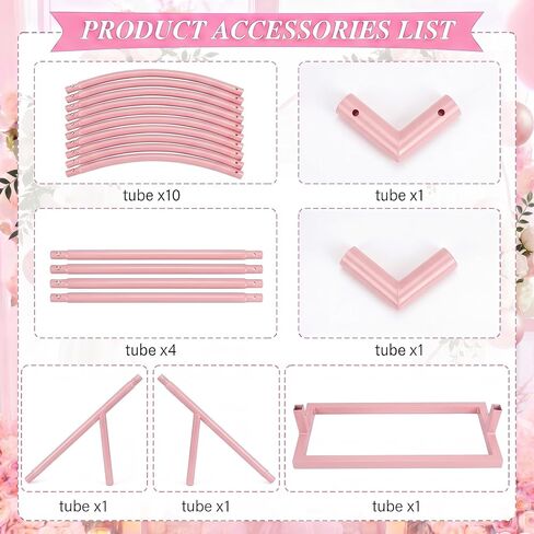 Arttown 6.6 FT Heart Arch Stand Heart Shaped Wedding Arch Frame Pink | Wedding Arch Photo Backdrop Stand Suitable for Proposal, Wedding, Valentine’s Day, Bridal, Birthday Party Decorations in Kuwait