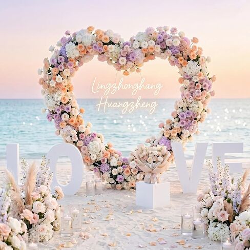 Arttown 6.6 FT Heart Arch Stand Heart Shaped Wedding Arch Frame Pink | Wedding Arch Photo Backdrop Stand Suitable for Proposal, Wedding, Valentine’s Day, Bridal, Birthday Party Decorations in Kuwait