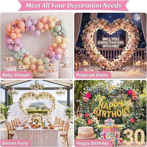Arttown 6.6 FT Heart Arch Stand Heart Shaped Wedding Arch Frame Pink | Wedding Arch Photo Backdrop Stand Suitable for Proposal, Wedding, Valentine’s Day, Bridal, Birthday Party Decorations in Kuwait