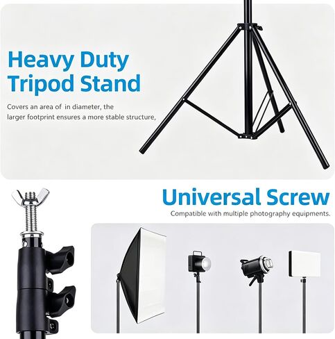Backdrop Stand 10x7 FT, Adjustable Photography Background Stand for Parties, Photo Video Studio, Portable Photo Booth Kit with Carrying Bag, 6 Backdrop Clamps & 2 Stand Bags in Kuwait