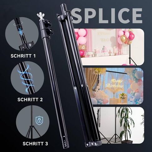 Backdrop Stand 10x7 FT, Adjustable Photography Background Stand for Parties, Photo Video Studio, Portable Photo Booth Kit with Carrying Bag, 6 Backdrop Clamps & 2 Stand Bags in Kuwait