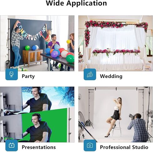 Backdrop Stand 10x7 FT, Adjustable Photography Background Stand for Parties, Photo Video Studio, Portable Photo Booth Kit with Carrying Bag, 6 Backdrop Clamps & 2 Stand Bags in Kuwait