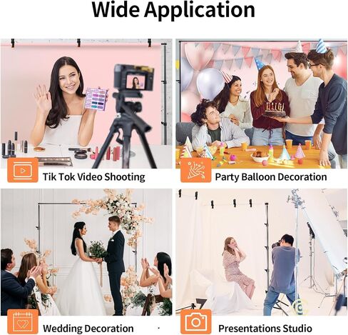 Backdrop Stand 10x7 FT, Adjustable Photography Background Stand for Parties, Photo Video Studio, Portable Photo Booth Kit with Carrying Bag, 6 Backdrop Clamps & 2 Stand Bags in Kuwait