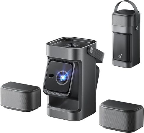 soundcore Nebula P1 Portable Projector with Detachable Speakers | 20W True 2.0 Surround Sound, Dolby Audio, Auto Adjustment, Built-In Gimbal, 650 ANSI Lumens, 180" Screen, 1080p, Google TV in Kuwait