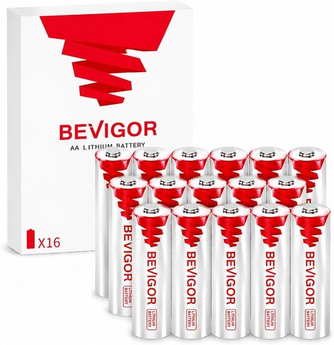 BEVIGOR 1.5V Long-Lasting Lithium Batteries AA 16 Pack for Smart Devices | Double A Lithium Batteries for Smart Locks, Cameras, Flashlights, Microphones and Other High-Tech Devices 【Non-Rechargeable】 in Kuwait