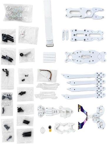 White Frame Kit, Compatible with Speedybee, O4 PRO Mario5 | 5 inch carbon fiber DC frame kit, 227mm wheelbase, for 5.1 inch propellers in Kuwait