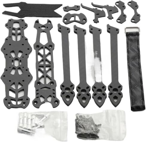 Mark4 5inch Carbon Fiber Frame, 225mm Wheelbase | 145x172mm, 102g, 5mm arm plate, 2.5mm upper, bottom and side plate, 19x19mm camera mount(Only Frame) in Kuwait
