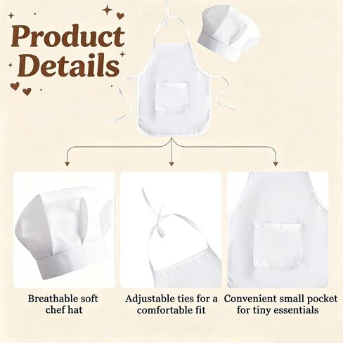 Baby Photography Prop, 2 Pack Boy Chef Hat Apron Photo Props with Hair Clips Set for 6-24 Months in Kuwait