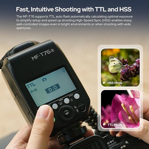 Godox MF-T76 C Micro Twin Flash,4800K±300K TTL Auto Flash for Canon Camera Flash Speedlite Light,1.2s Full-Power Recycling in Kuwait