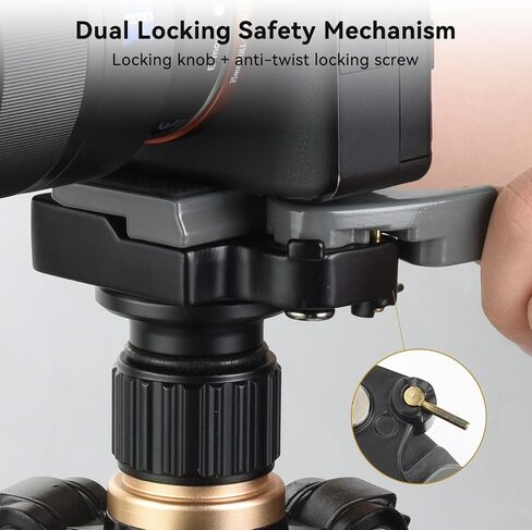 323 RC2 Quick Release Plate, with 1/4" and 3/8" Camera Screw, Grey | Aluminum Alloy Rapid Adapter Tripod Mount Plate Fit Only for Manfrotto Tripod in Kuwait