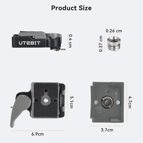 323 RC2 Quick Release Plate, with 1/4" and 3/8" Camera Screw, Grey | Aluminum Alloy Rapid Adapter Tripod Mount Plate Fit Only for Manfrotto Tripod in Kuwait