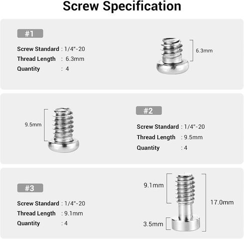 SMALLRIG Allen Wrench Screw 1/4" Screws Accessories Tool (12pcs/Pack) - 1713 in Kuwait