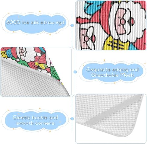Doodle Santa Cooling Baby Crib Mattress Sheets 28" x 52" Reusable Bed Pads for Kids for Kids, Adult in Kuwait