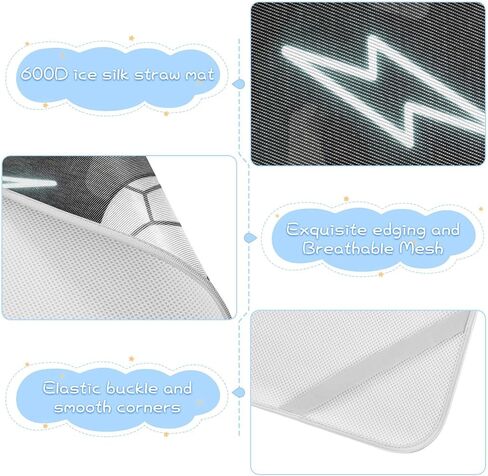 Football Black White Cooling Baby Washable Mattress 28" x 52" Ultra Soft Mattress Protector pad for Baby&Toddler in Kuwait