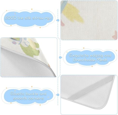 Cartoon Cute Dinosaur rocketing Cooling Baby Bed Mattress 28" x 52" Ultra Soft Crib Padding for Sides for Baby&Toddler in Kuwait