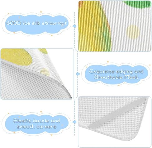 Yellow Mangoes Cooling Baby Mattress Cover 28" x 52" Reusable Mattress pad Cover for Baby&Toddler in Kuwait